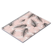 Palmen Zwart Wit Aardetoon Roze Notitieboek (Linkerzijde)
