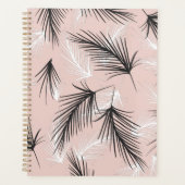 Palmen Zwart Wit Aardetoon Roze Planner (Voorkant)
