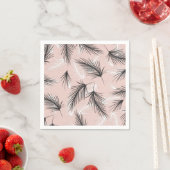 Palmen Zwart Wit Aardetoon Roze Servet (Insitu)