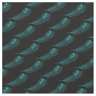 Palmenblad Groene Jungle Patroon Zwart Stof