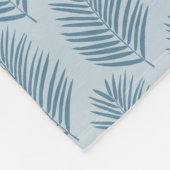 Palmenblad Lichtblauw Fleece Deken (Hoek)