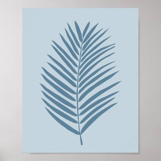 Palmenblad Lichtblauw Poster (Voorkant)