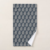 Palmenblad Navyblauw en Crème Bad Handdoek (Handdoek)