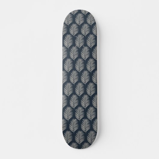Palmenblad Navyblauw en Crème Persoonlijk Skateboard (Voorkant)
