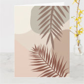 Palmenbladeren, Boho Abstract Geometrische Kunst Kaart (Gele Bloem)