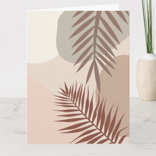 Palmenbladeren, Boho Abstract Geometrische Kunst Kaart (Voorkant)