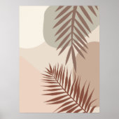 Palmenbladeren, Boho Abstract Geometrische Kunst Poster (Voorkant)