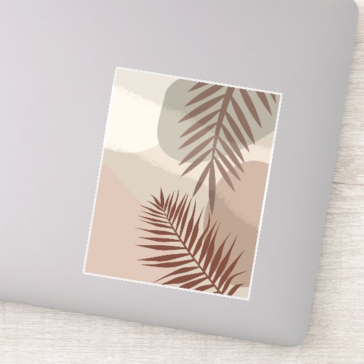 Palmenbladeren, Boho Abstract Geometrische Kunst Sticker (Detail)