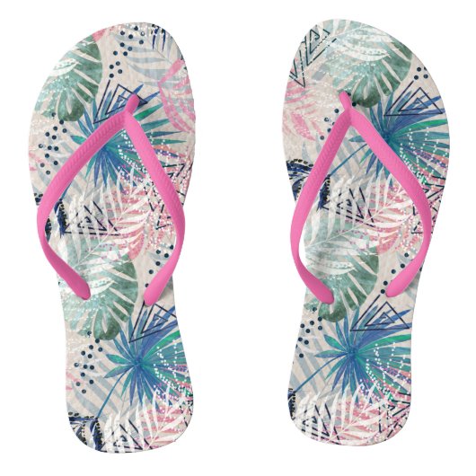 Palmenbladeren, tropisch, botanisch, bladeren, jun teenslippers (Voetbed)