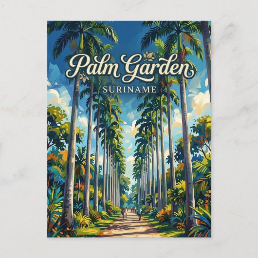 Palmentuin Suriname Briefkaart (Voorkant)