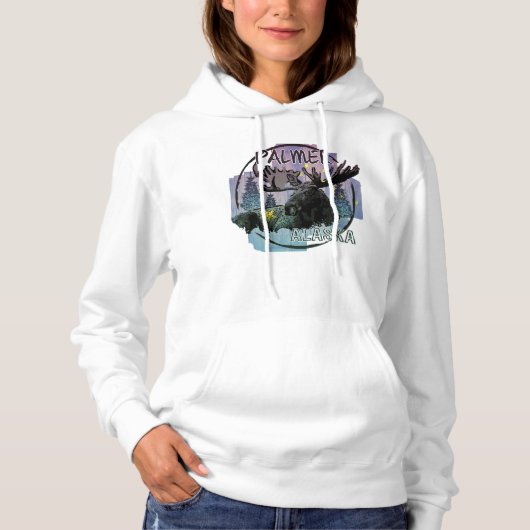 Palmer Alaska rustieke eland hoodie (Voorkant)