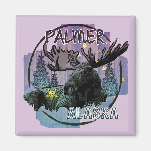 Palmer Alaska rustieke eland magneet (Voorkant)