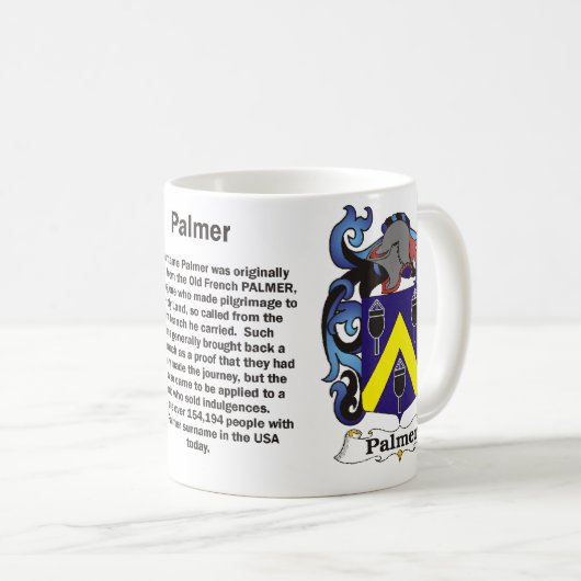 Palmer Family Coat of Arms Mok (Voorkant rechts)