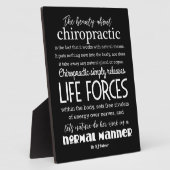 Palmer Quote - de schoonheid over chiropractisch Fotoplaat (Zijkant)