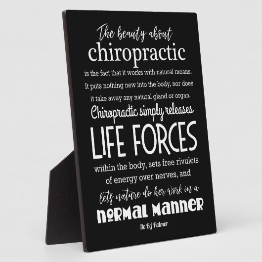 Palmer Quote - de schoonheid over chiropractisch Fotoplaat (Zijkant)