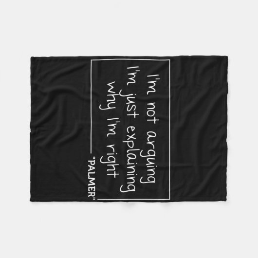 Palmer Quote Funny Birthday Personalized Name Gift Fleece Deken (Voorkant (Horizontaal))