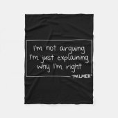 Palmer Quote Funny Birthday Personalized Name Gift Fleece Deken (Voorkant)