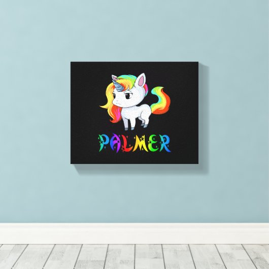 Palmer Unicorn Canvas Afdruk (Insitu (Houten vloer))