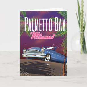 Palmetto Bay Florida USA jaren 80 reisposter Feestdagen Kaart