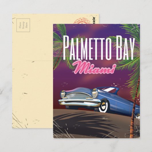 Palmetto Bay Florida, Verenigde Staten, reisposter Briefkaart (Voorkant / Achterkant)