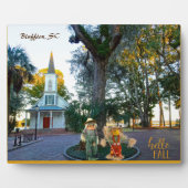 Palmetto Bluff Chapel Bluffton SC Herfst Scarecrow Fotoplaat (Voorkant)