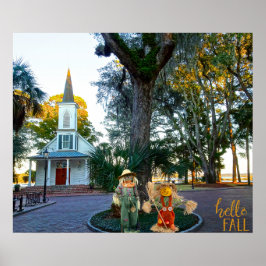 Palmetto Bluff Chapel Bluffton SC Herfst Scarecrow Poster