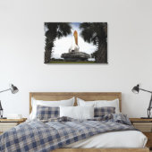 Palmetto-bomen lijst space shuttle Endeavor Canvas Afdruk (Insitu (Slaapkamer))