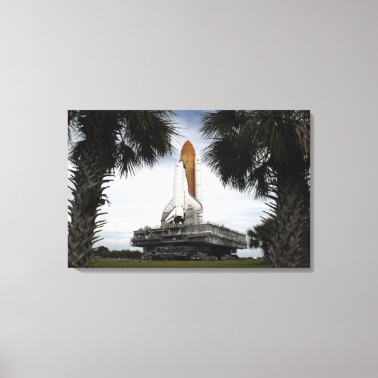 Palmetto-bomen lijst space shuttle Endeavor Canvas Afdruk (Voorkant)