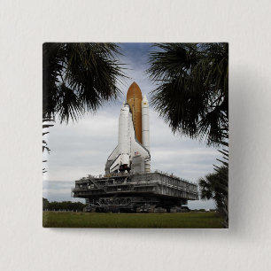 Palmetto-bomen lijst space shuttle Endeavor Vierkante Button 5,1 Cm