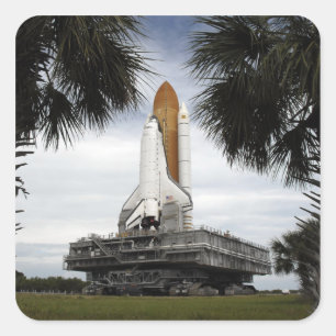Palmetto-bomen lijst space shuttle Endeavor Vierkante Sticker