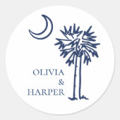 Palmetto Crescent Moon Ronde Sticker (Voorkant)