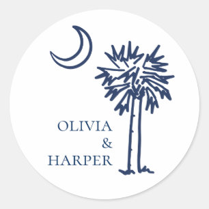 Palmetto Crescent Moon Ronde Sticker