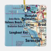 Palmetto Florida Map Keramisch Ornament (Voorkant)