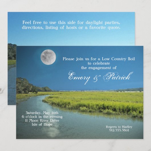 Palmetto Moon - Lage uitnodiging (Voorkant / Achterkant)