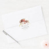 Palmetto Rust Oranje Terracotta Floral Wedding Ronde Sticker (Envelop)
