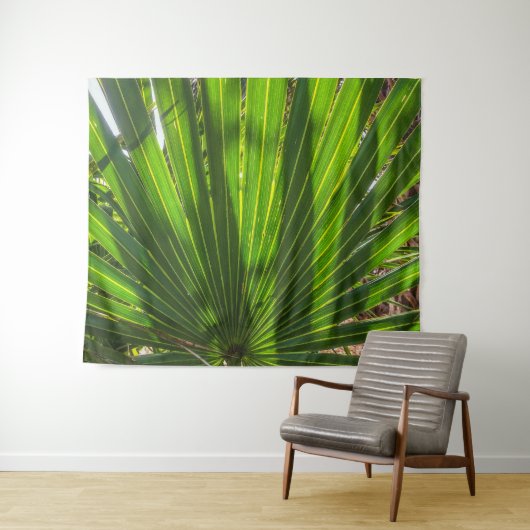 Palmetto Shadows on Palmetto Tapestry Wandkleed (In Situ (horizontaal))