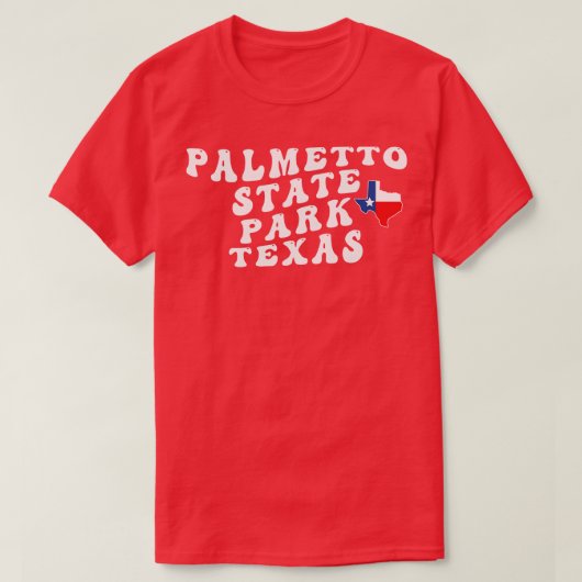 Palmetto State Park Texas Retro Wavy jaren '70 Tek T-shirt (Design voorkant)