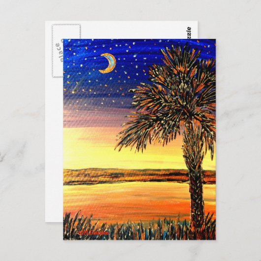 Palmetto Sunset Post Card Briefkaart (Voorkant / Achterkant)