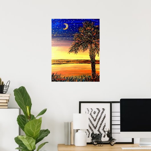Palmetto Sunset Poster (Thuiskantoor)