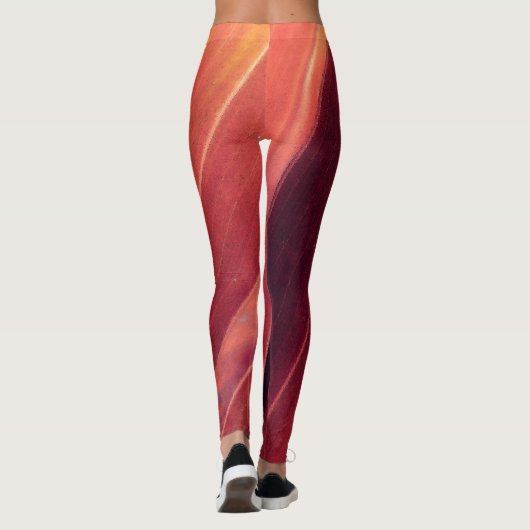Palmfronten in Rust en Gold Leggings (Achterkant)