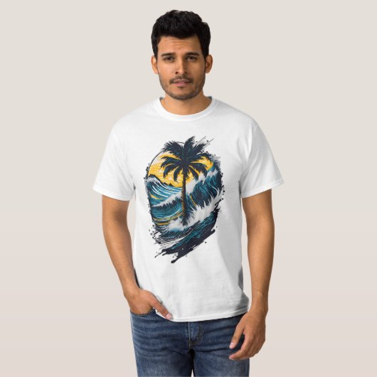 palmgolven oceaan 1 t-shirt (Voorkant volledig)