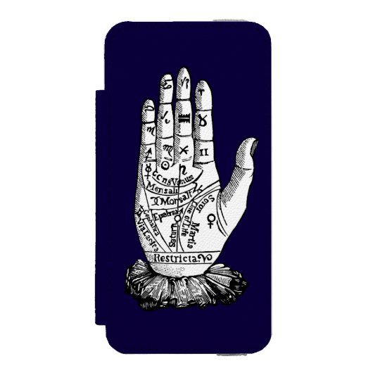 Palmistry Chart, 1885 Incipio iPhone Portemonnee Hoesje (Voorkant Agenda)