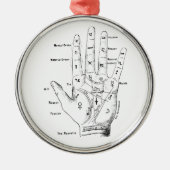  Palmistry fortuin Telling Metalen Ornament (Voorkant)