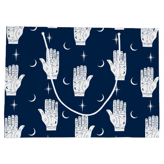 Palmistry grote geschenk tas met chiromancy handen groot cadeauzakje (Achterkant)