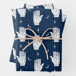 Palmistry inpakpapier vellen met handen