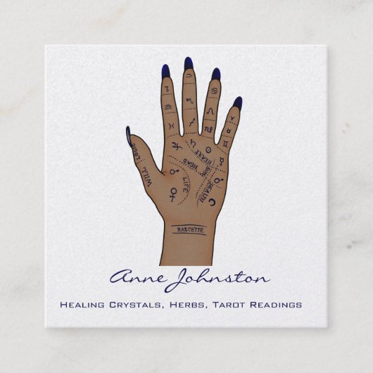 Palmistry Occult Square Visitekaartje (Voorkant)