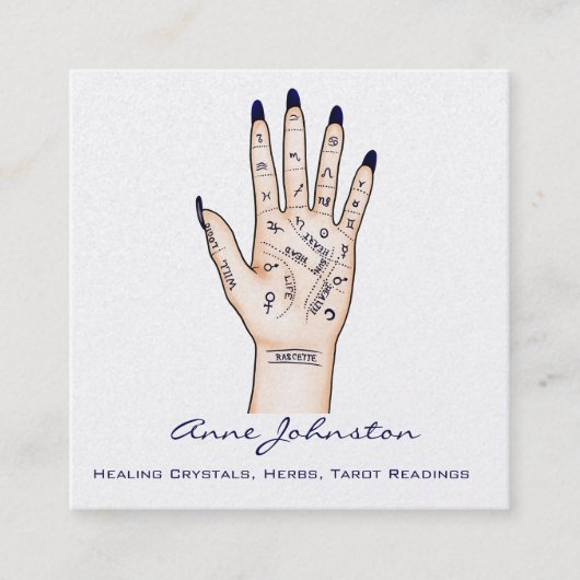 Palmistry Occult Square Visitekaartje (Voorkant)