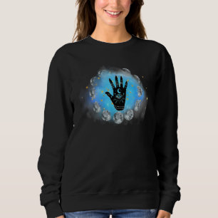 Palmistry Reader Ontwerp Astrologische Maan Fases Trui