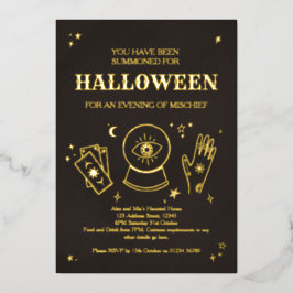Palmistry Witchy Halloween Party Invitation Folie Uitnodiging