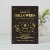 Palmistry Witchy Halloween Party Invitation Folie Uitnodiging (Staand Voorkant)